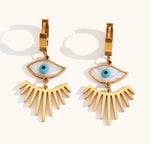 Turkish Eye 18k Gold Drop Earrings