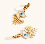 Turkish Eye 18k Gold Drop Earrings