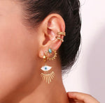 Turkish Eye 18k Gold Drop Earrings