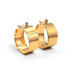 Thick Gold Plated Flat Small Hoop Earrings