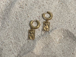 18k Gold-Plated Huggie Hoop Earrings with Charm