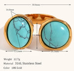 Turquoise Gold Plated Open Ring