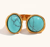 Turquoise Gold Plated Open Ring