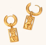 18k Gold-Plated Huggie Hoop Earrings with Charm