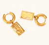 18k Gold-Plated Huggie Hoop Earrings with Charm