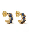 Baguette Sapphire Studded Half Mini Hoop Earrings