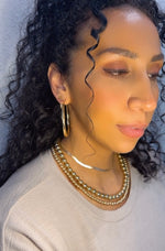 Triple Gold Plated Layered Chain Necklace