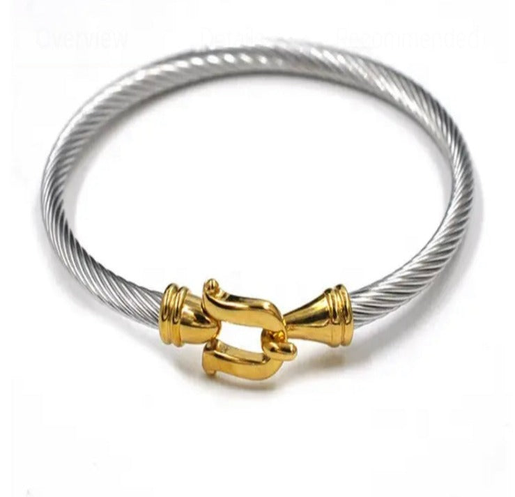 Love Screw Cable Bangle Bracelet