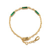 Malachite Stone Chain Bracelet 14K Gold