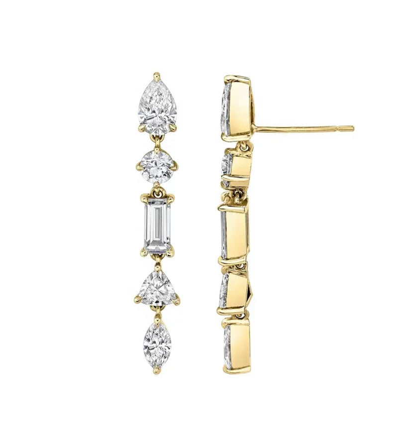 Pronged Cubic Zirconia Diamond Earrings