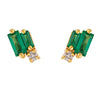 Baguette Emerald Stud Earrings