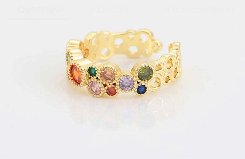 Multicolor Round Cubic Zirconia Ring