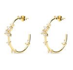 Chunky Pronged Cubic Zirconia Hoop Earrings