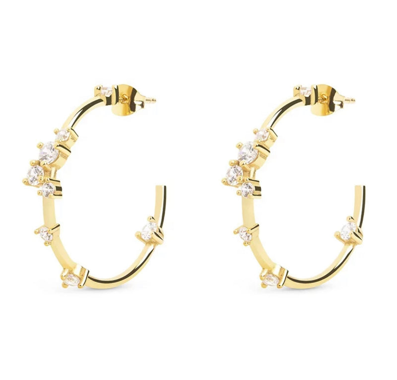 Chunky Pronged Cubic Zirconia Hoop Earrings