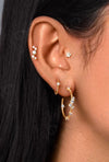 Chunky Pronged Cubic Zirconia Hoop Earrings