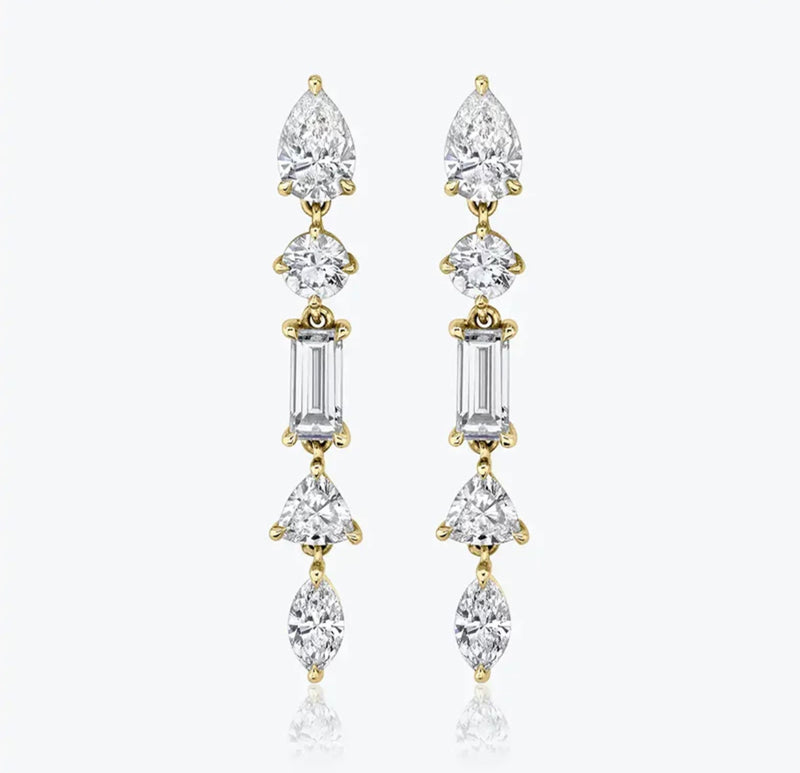 Pronged Cubic Zirconia Diamond Earrings