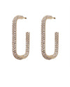 Crystal Studded Elongated Hoop Earrings