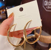 Simple Gold Plated Large Hoop Earrings