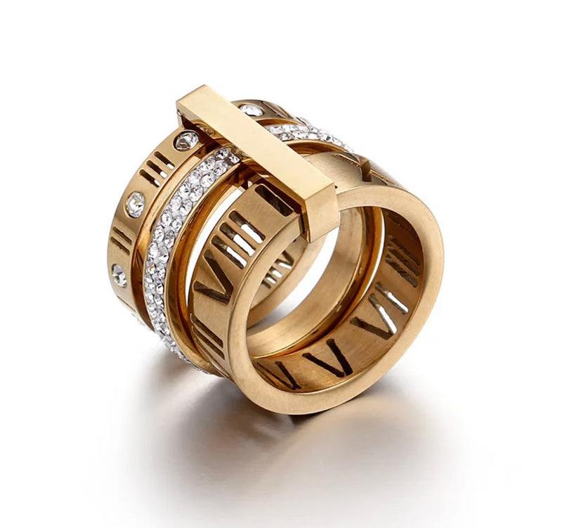 The Roman Numeral Stacked Rings