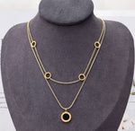 Double Layer Pendant Chain Necklaces