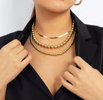 Triple Gold Plated Layered Chain Necklace