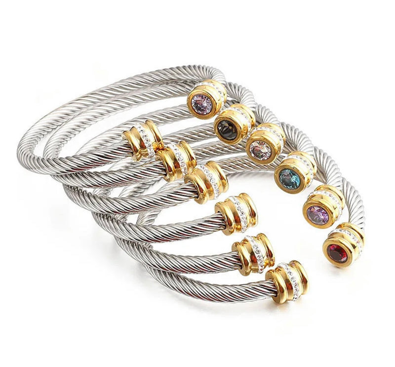 Love Twisted Cable Bangle Bracelet