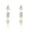 Gold Plated Baguette Diamond Bar Earrings for women